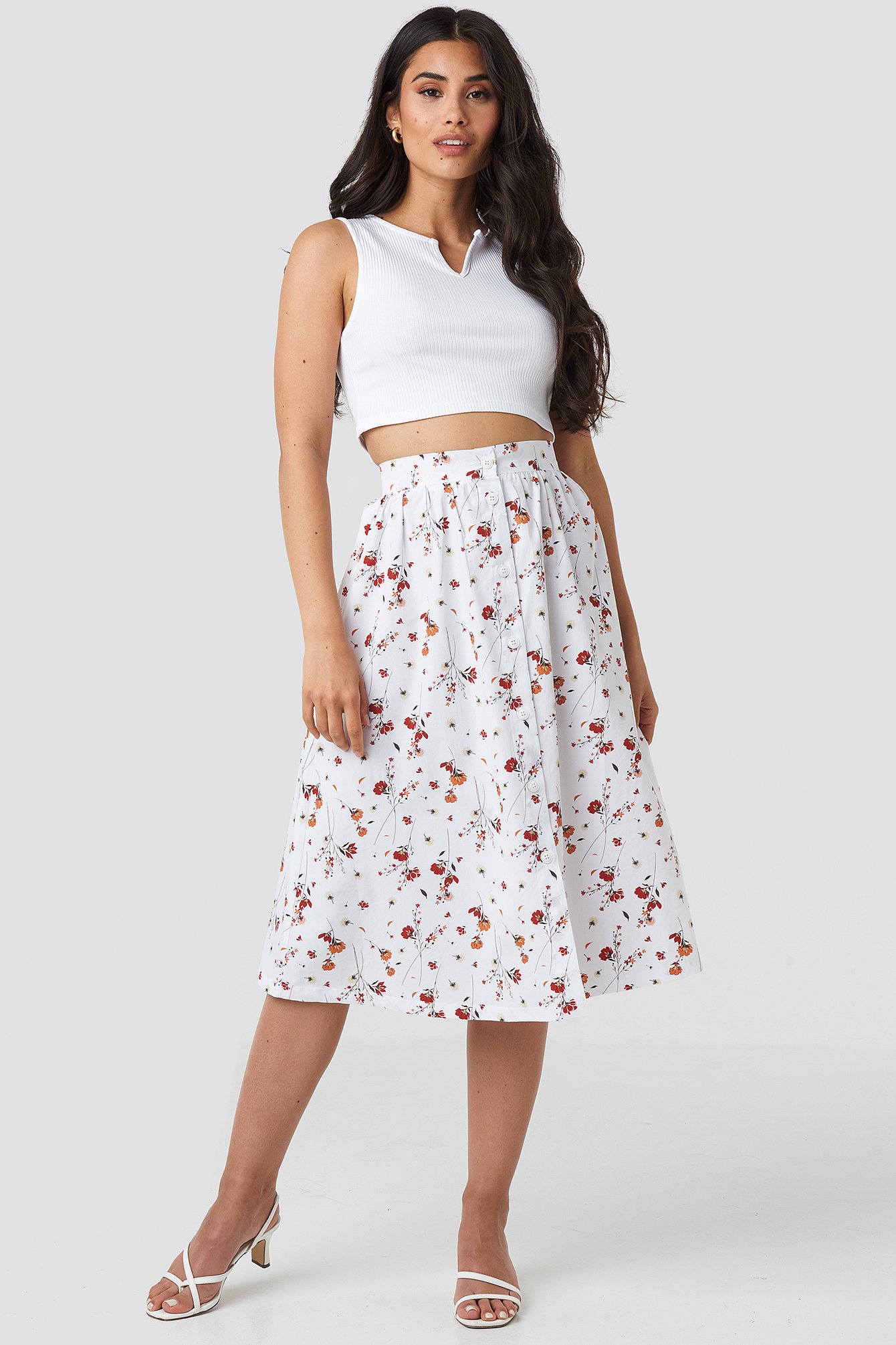 Button up hotsell midi skirt