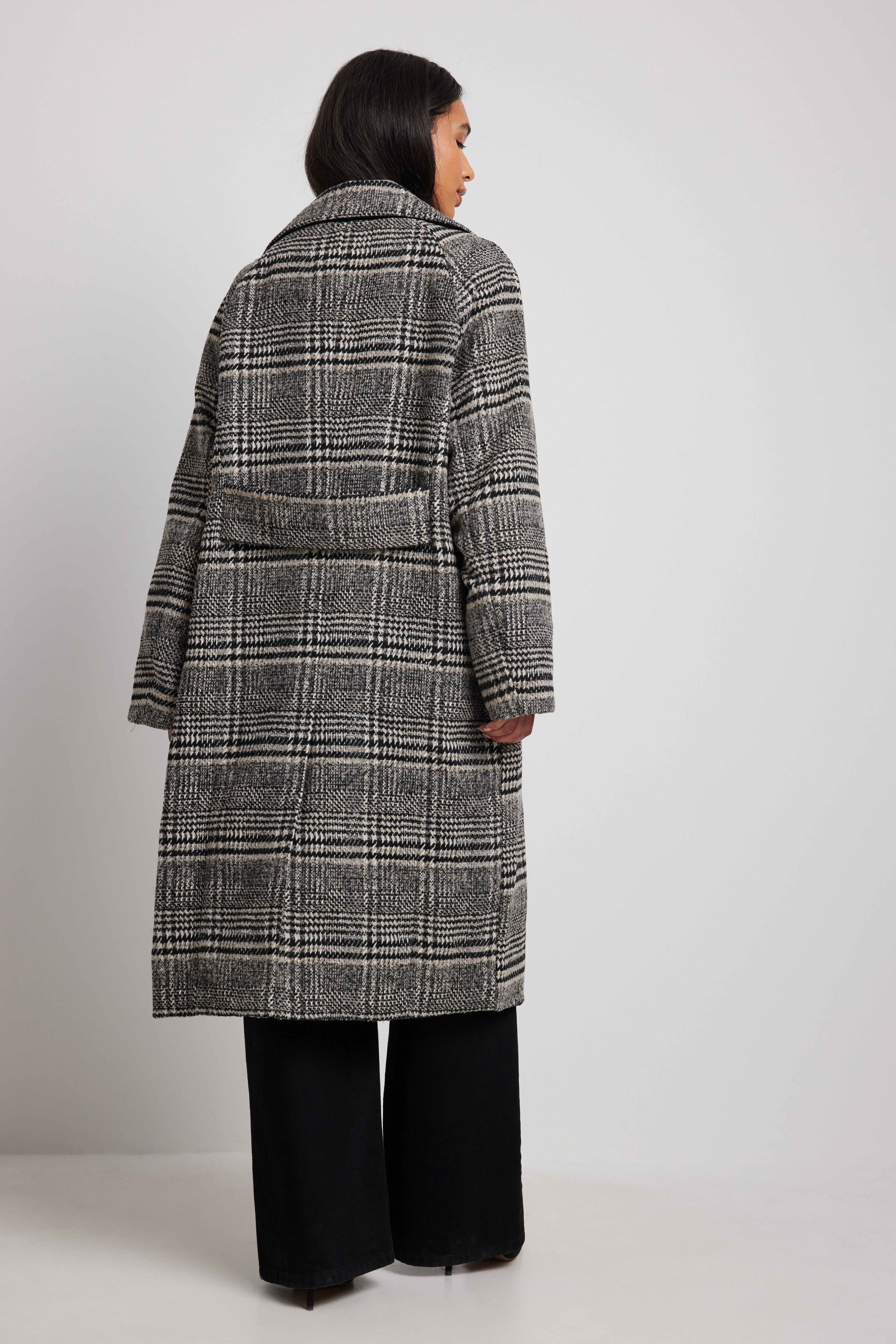 Checked Oversized Coat Multicolor | NA-KD