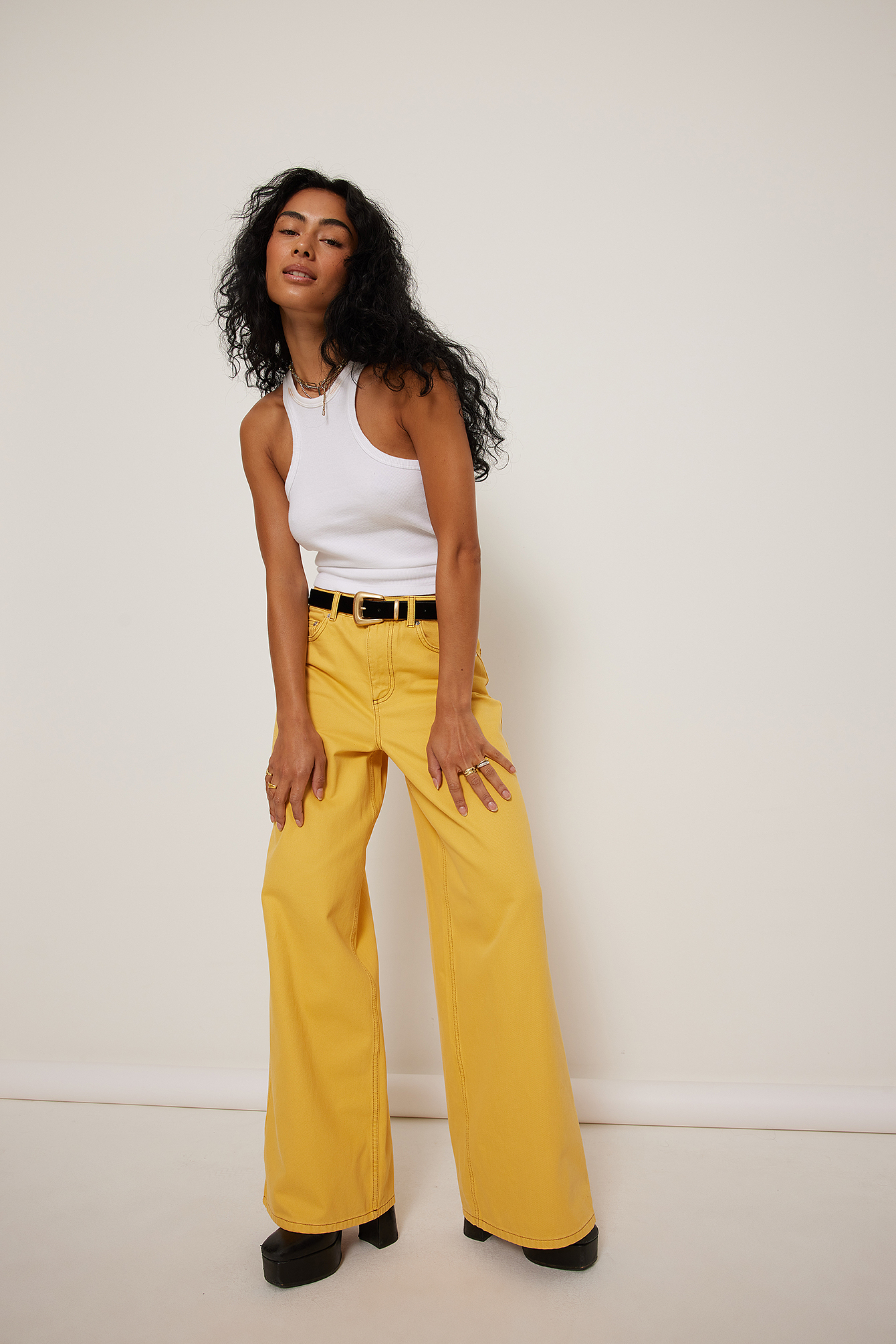 Yellow hot sale jeans pant