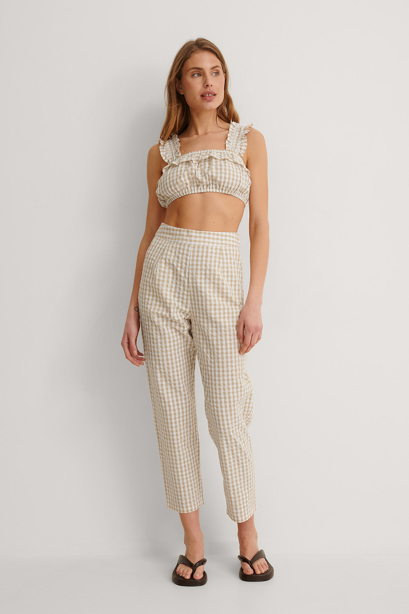 Cropped sale gingham trousers