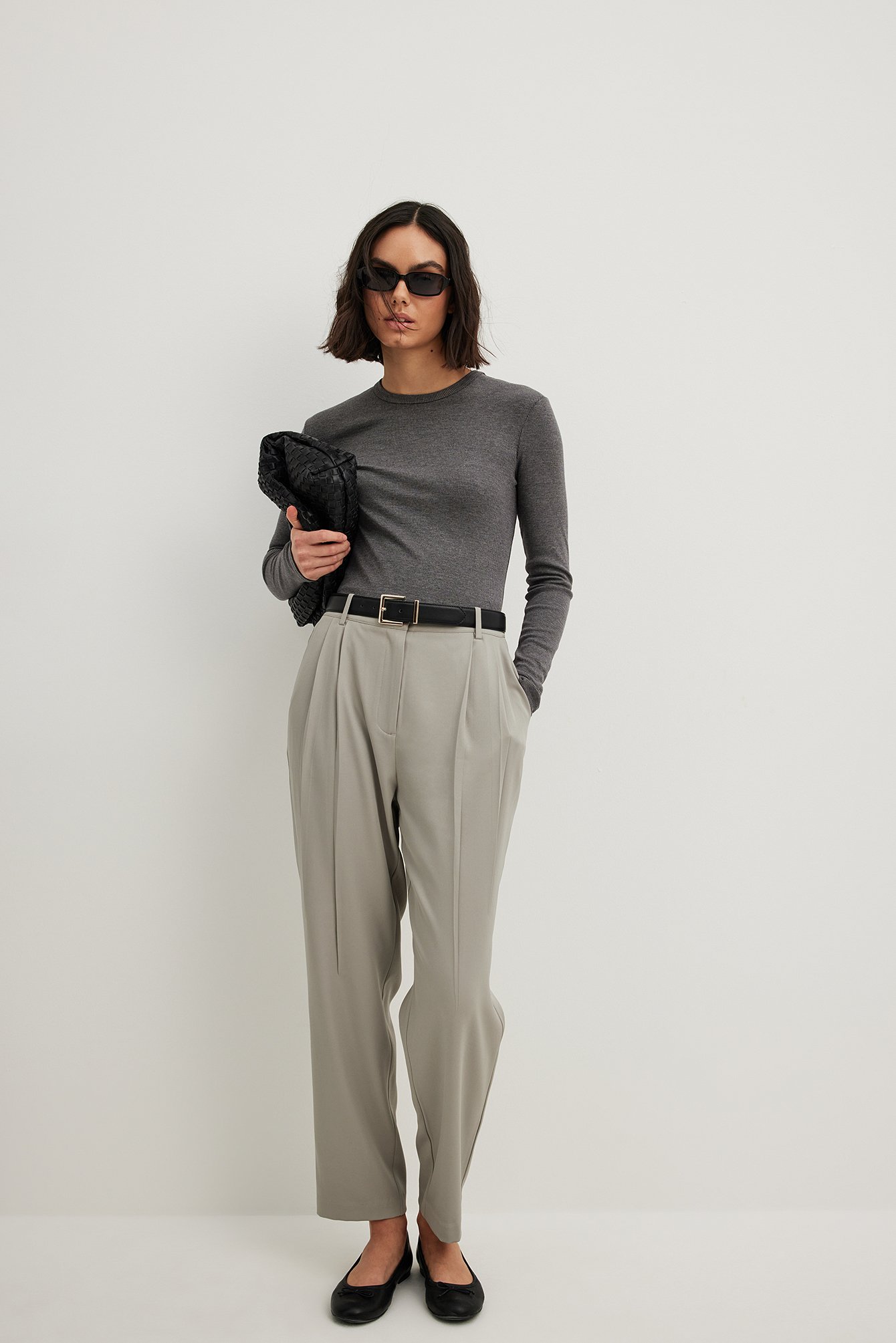 New Look bold skinny crop trouser in mid grey  ASOS