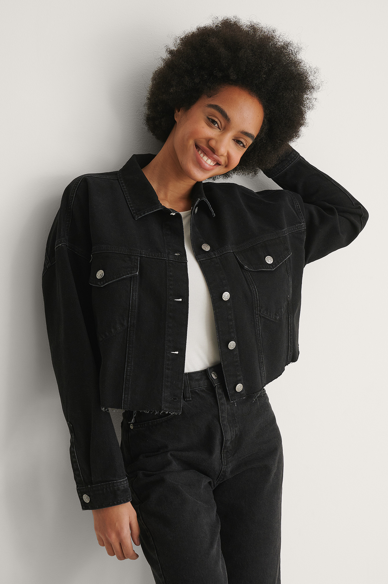 Topshop cropped clearance black denim jacket