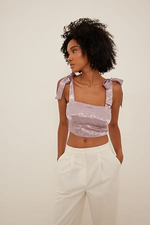 Waterfall Front Satin Top