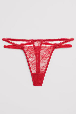 Cut Out Detailed Panty Red