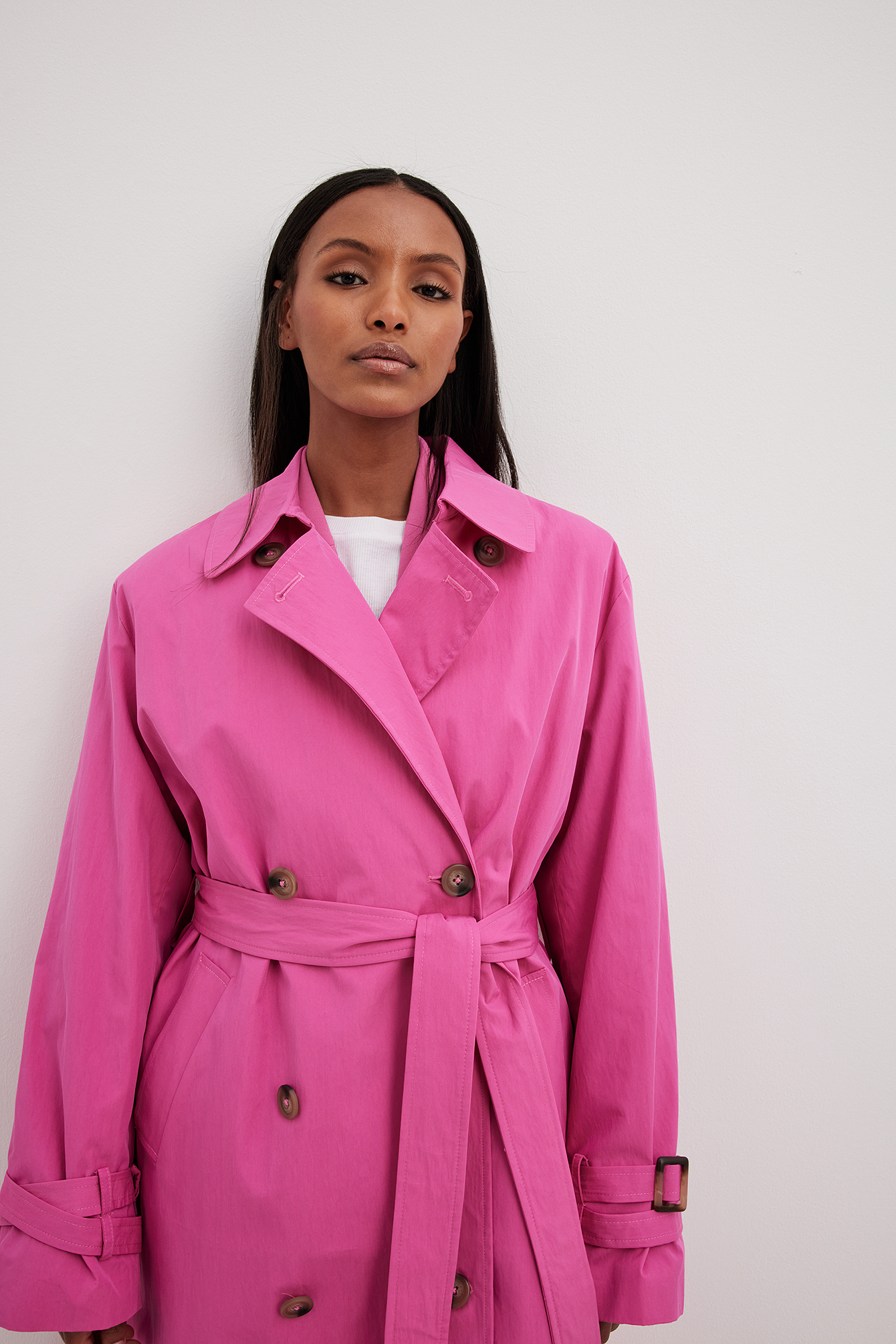 Double Buttoned Trenchcoat Pink | NA-KD