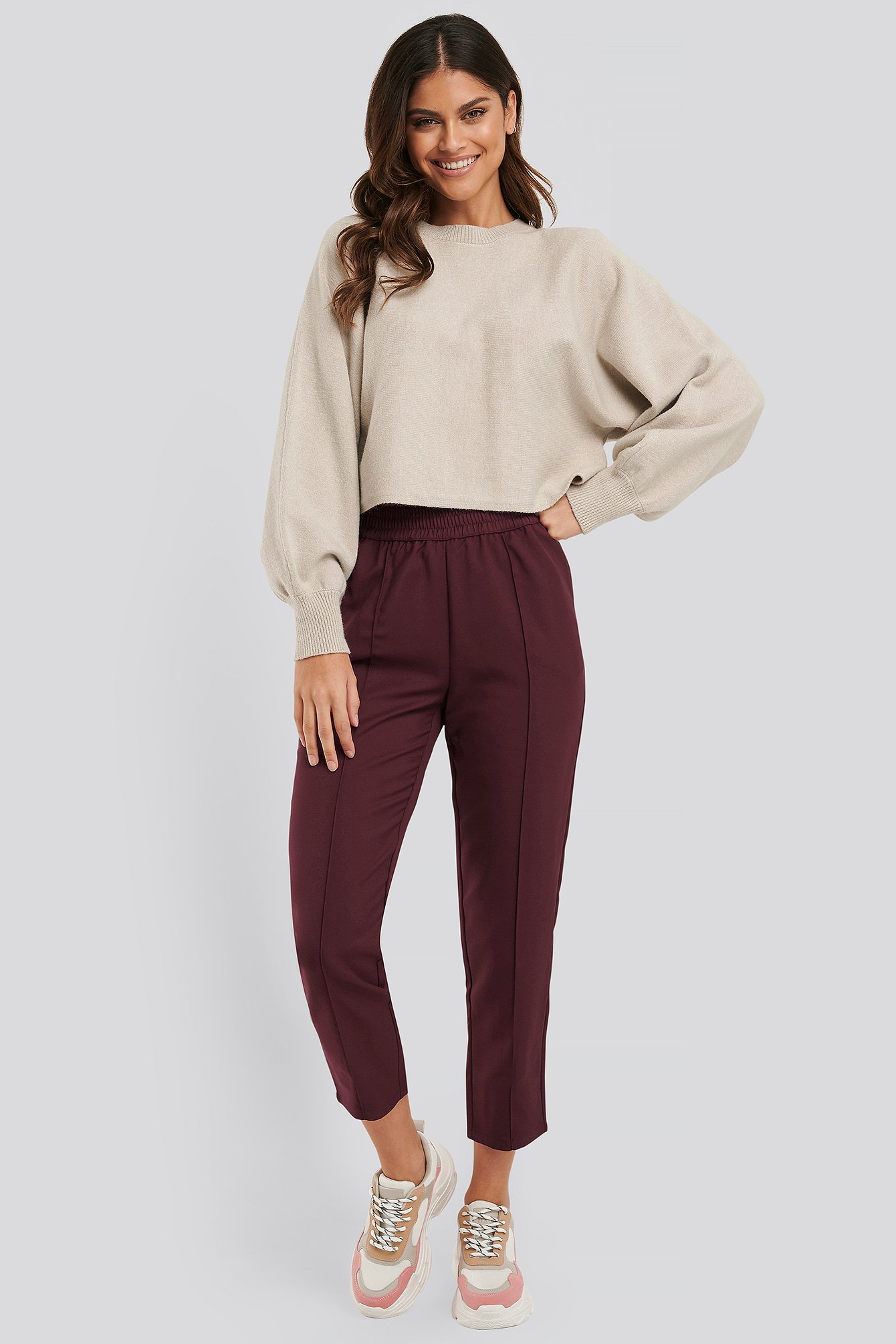 Buy Women Burgundy Slim Fit Solid Peg Trousers online  Looksgudin