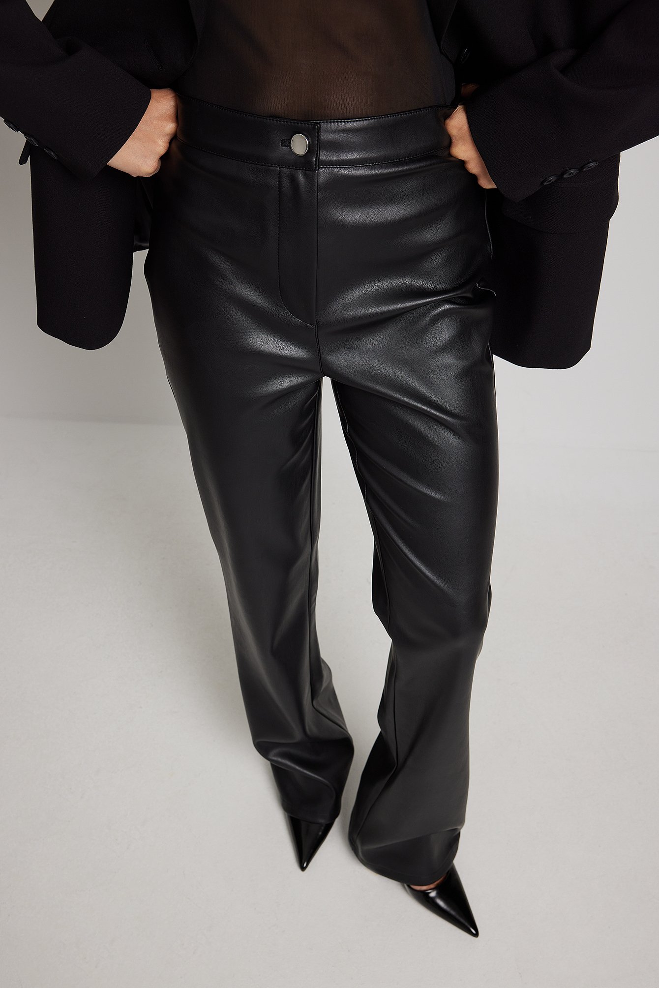 High-Waisted Faux Leather Pants