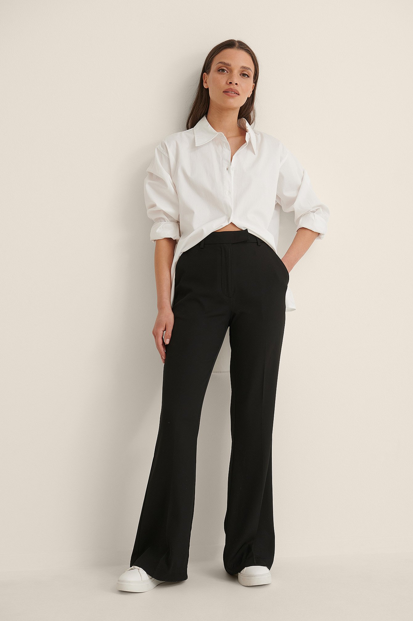 Maeve Black Front Slit Trouser - Essentials | Derek Lam 10 Crosby