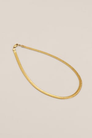 Gold Guldpläterat glänsigt tjockt halsband