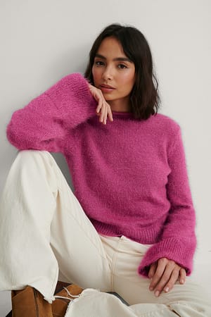 Fuchsia Hairy Knit Sweater