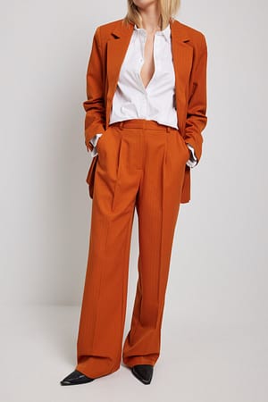 Burnt Orange Anzughose mit hoher Taille