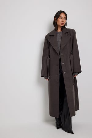 Grey Cappotto pesante in misto lana