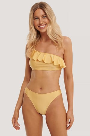 Gold Culotte de bikini taille échancrée