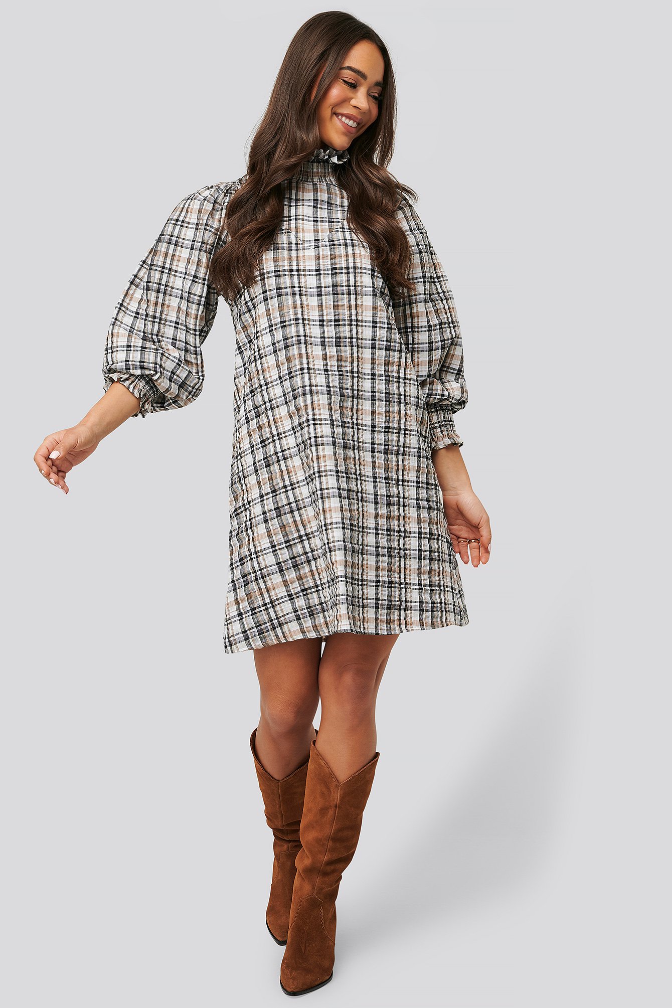 Multicolor hotsell checkered dress