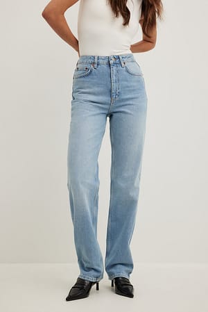 Light Blue Rette jeans med høy midje