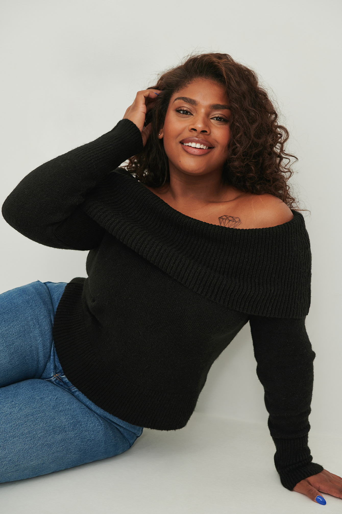 Off shoulder sales pullover schwarz