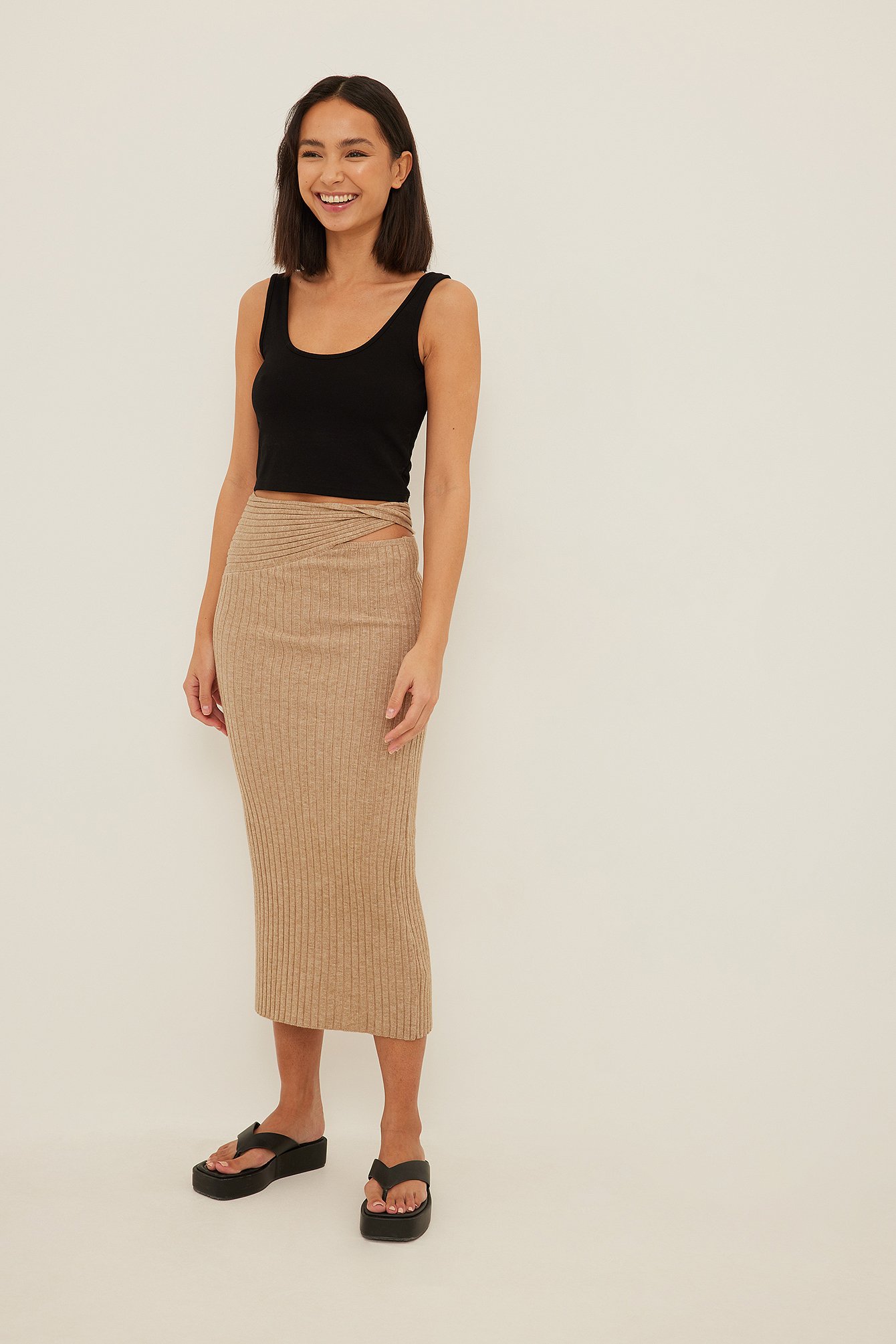 Womens Beige Pencil Skirts | NA-KD