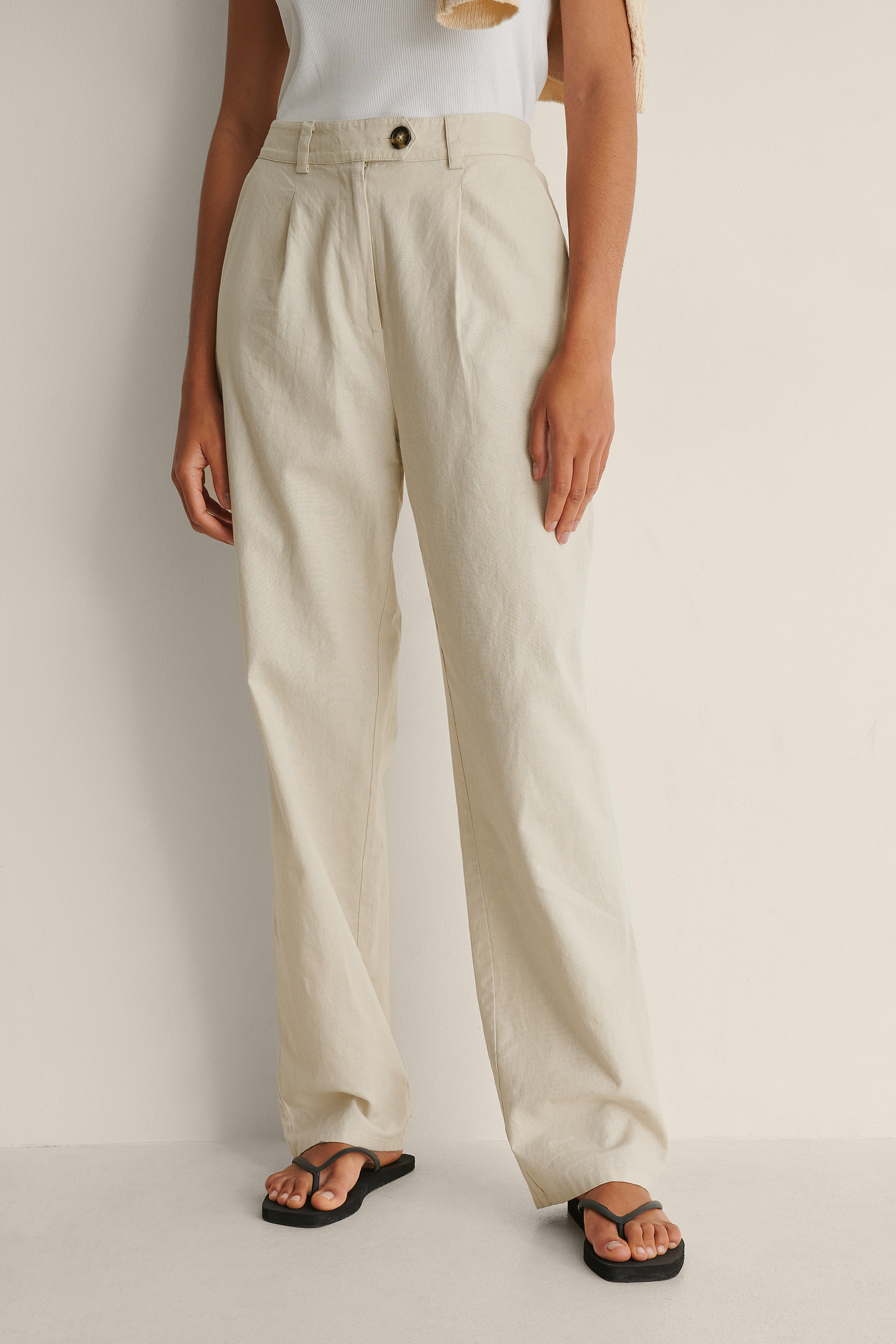 linen blend suit pants