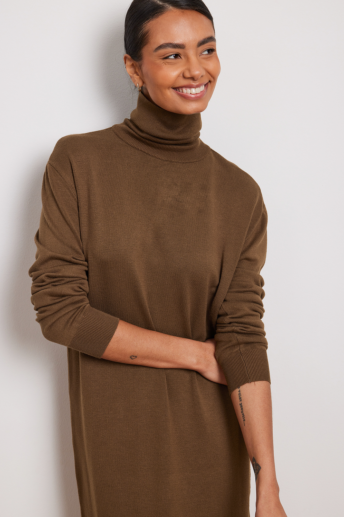 Womens Brown Knitted Dresses | NA-KD