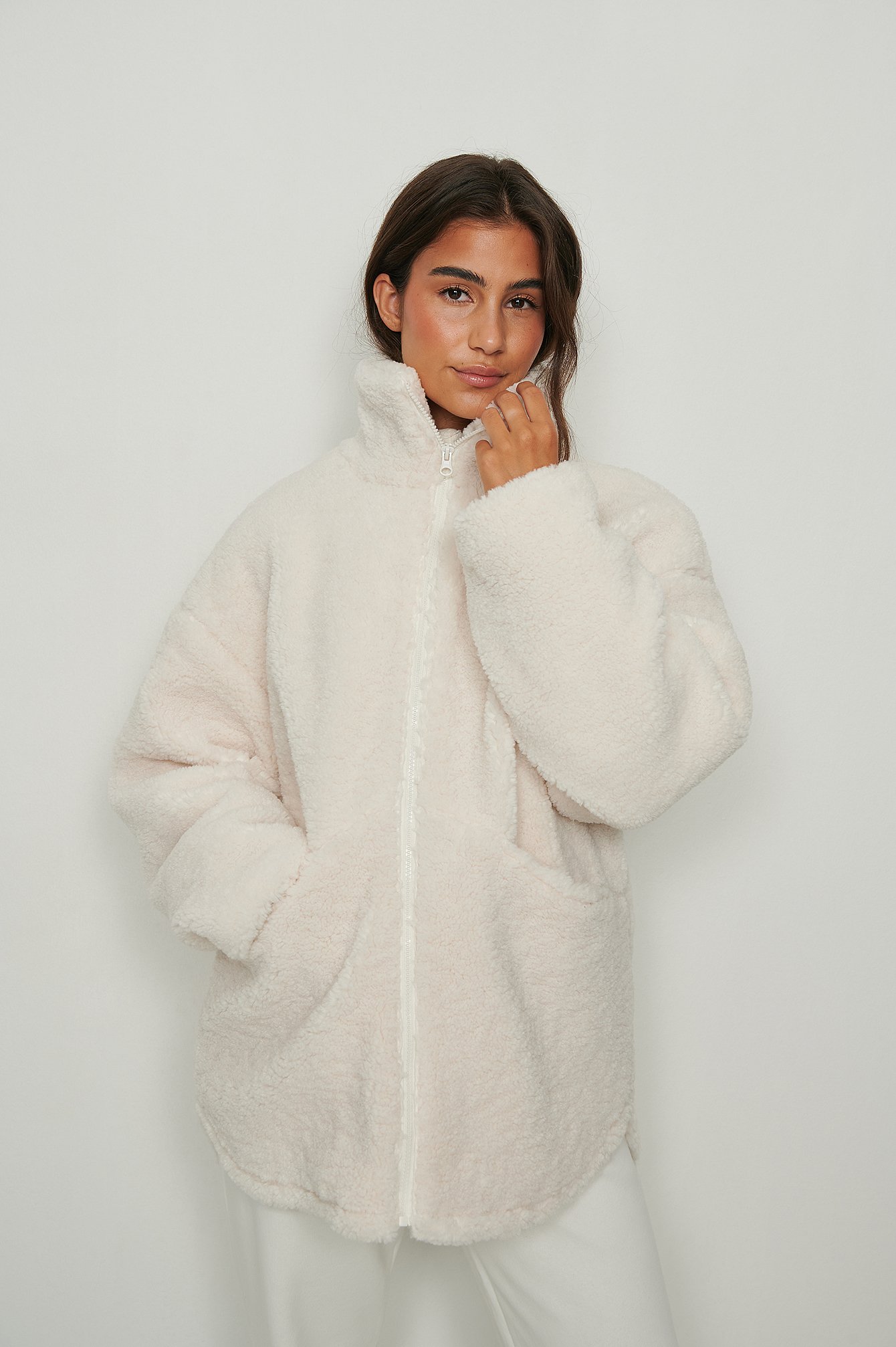 teddy coat off white