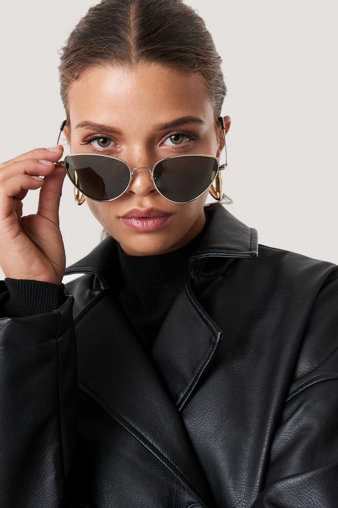 Metallic cat store eye sunglasses