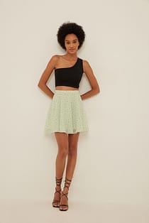 Mini Chiffon Skirt Green | NA-KD