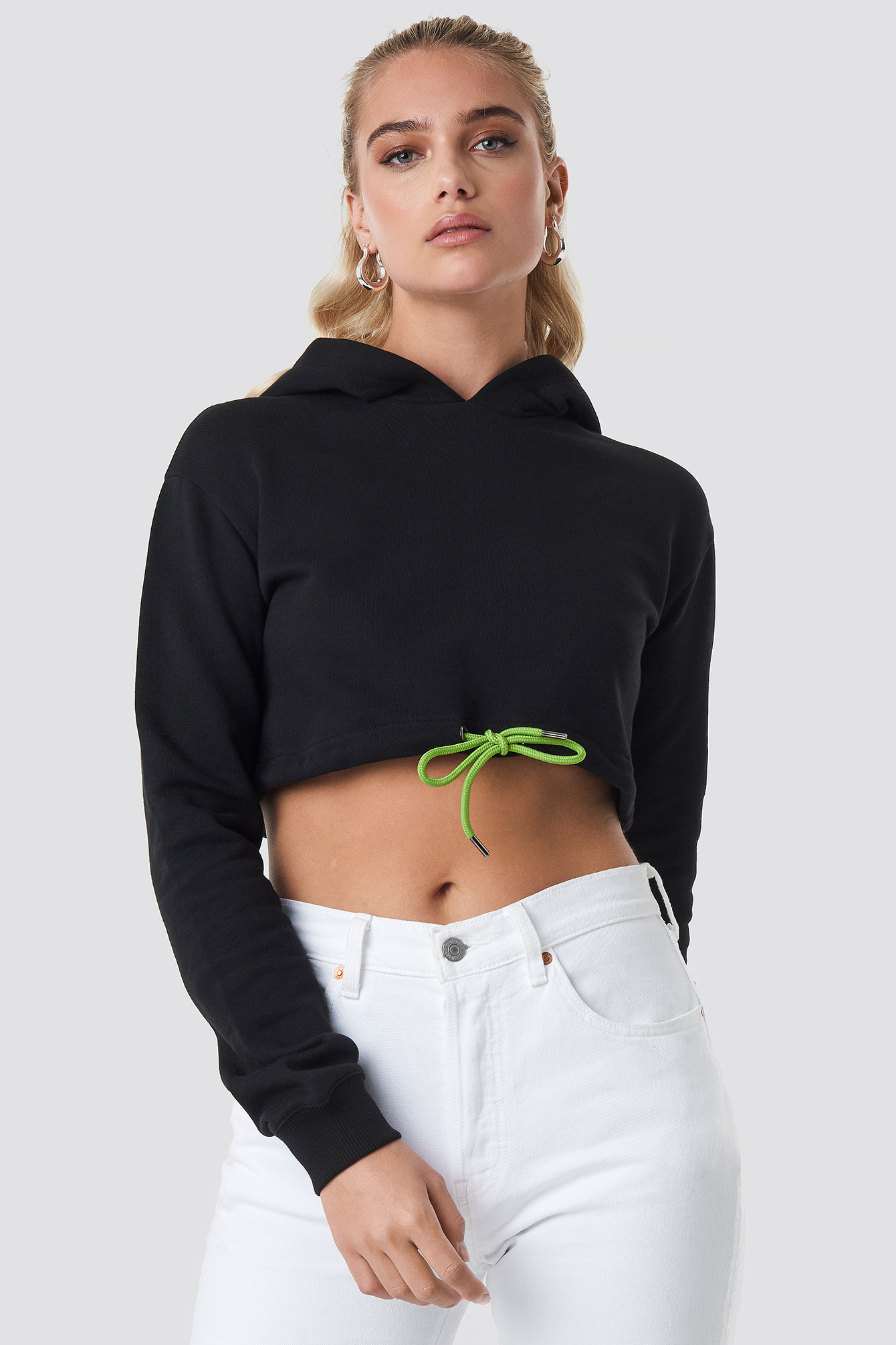 Drawstring hoodie outlet cropped