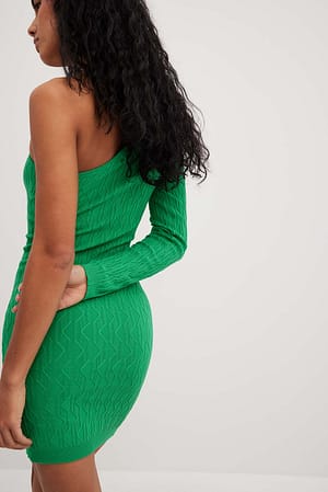 spiegel Wonderbaarlijk Veroorloven Mini-jurk met één mouw Groen | NA-KD