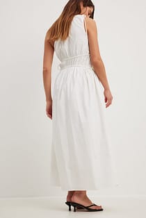 One Shoulder Tie Detail Dress White | NA-KD