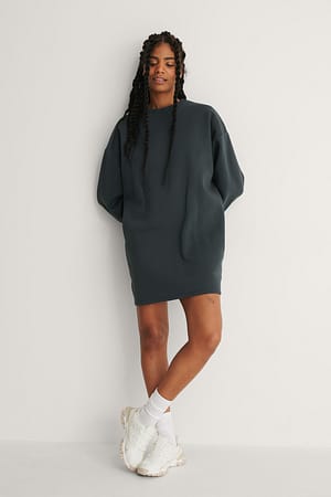 Organic Oversized Sweatshirt Dress Grey