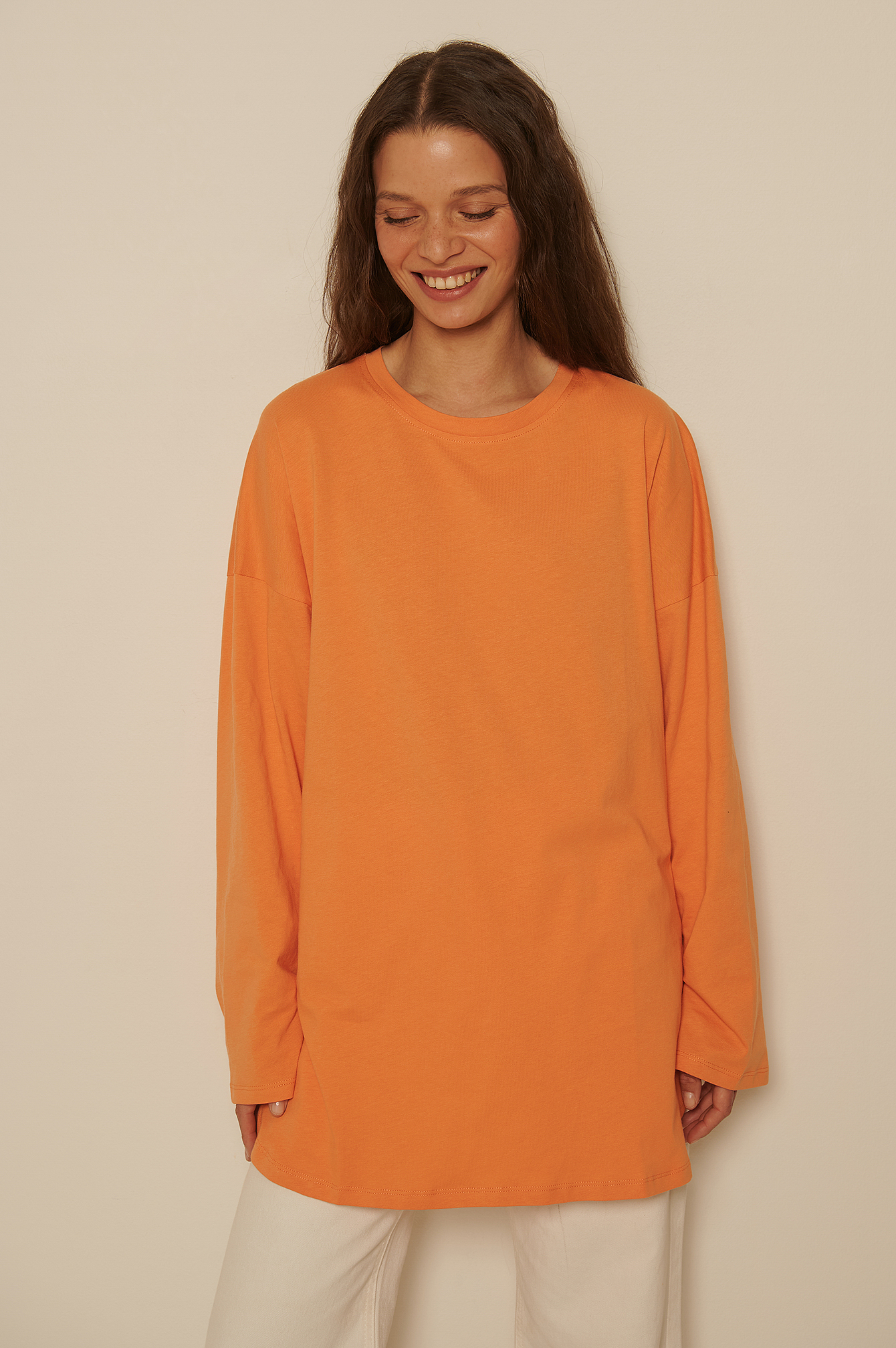 Oversized Side Slit T Shirt Orange NA KD