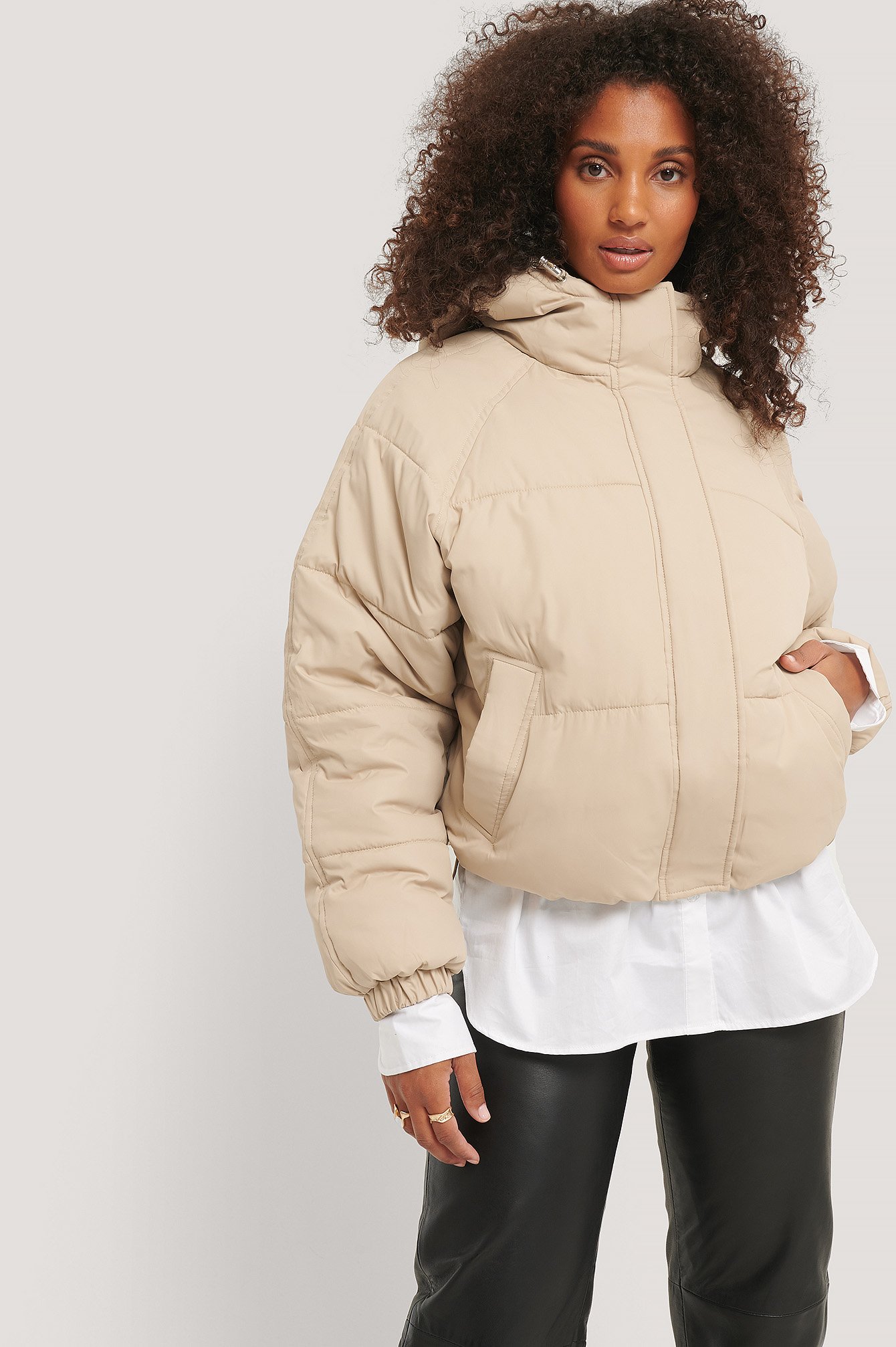 Padded hood sale short jacket nakd