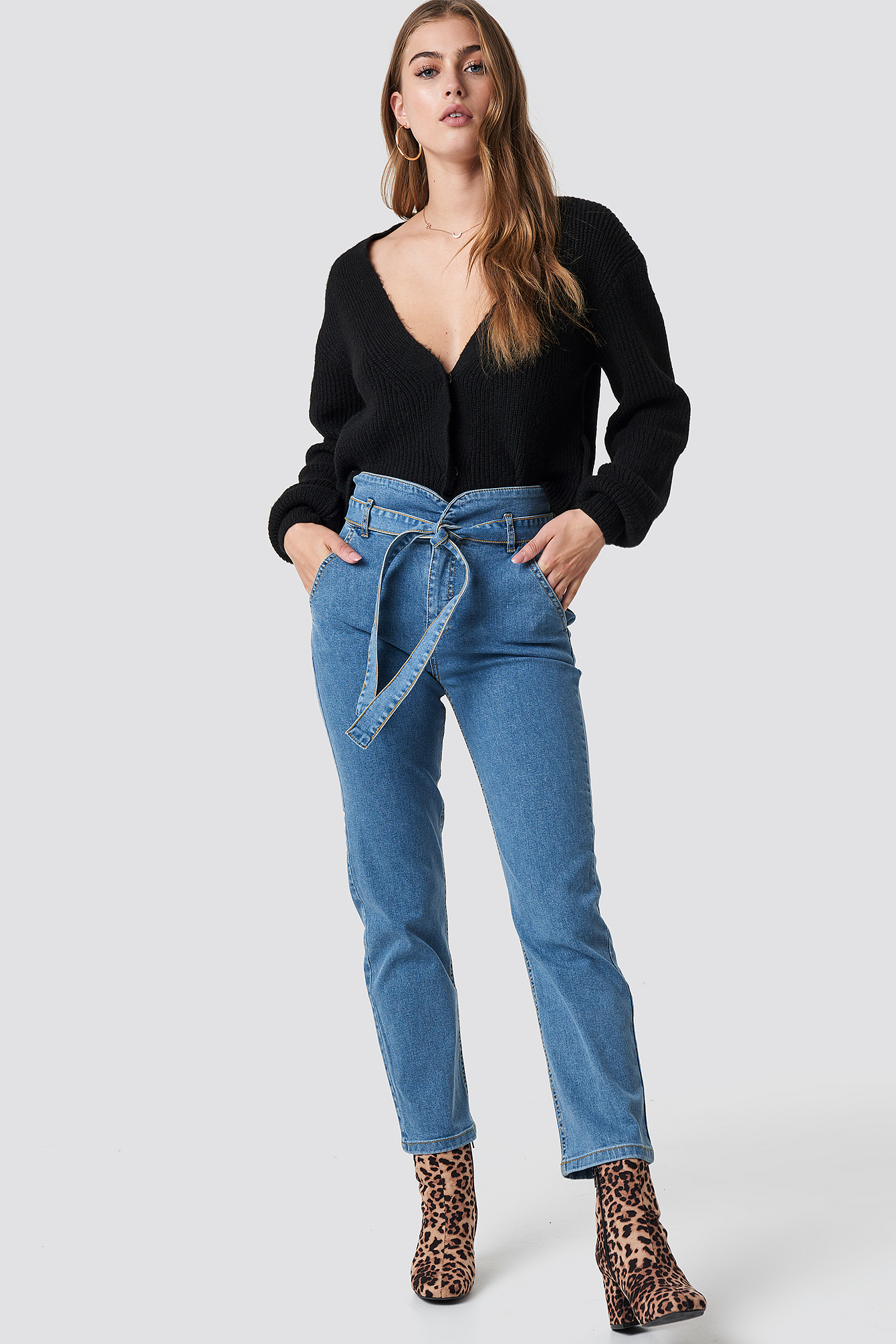 Paper bag denim on sale trousers