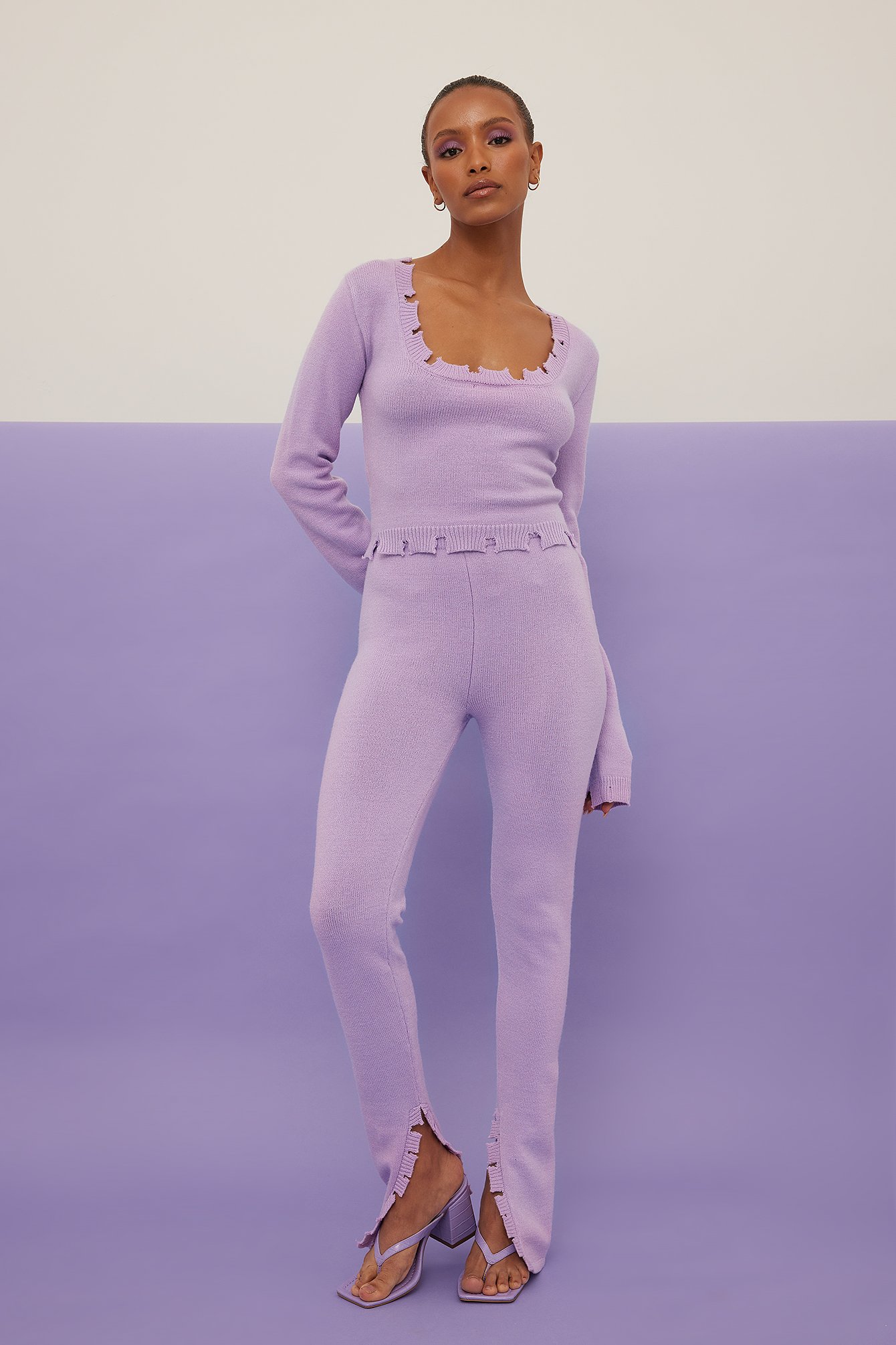River Island Womens Purple Linen Wide Trousers Size 14 | eBay