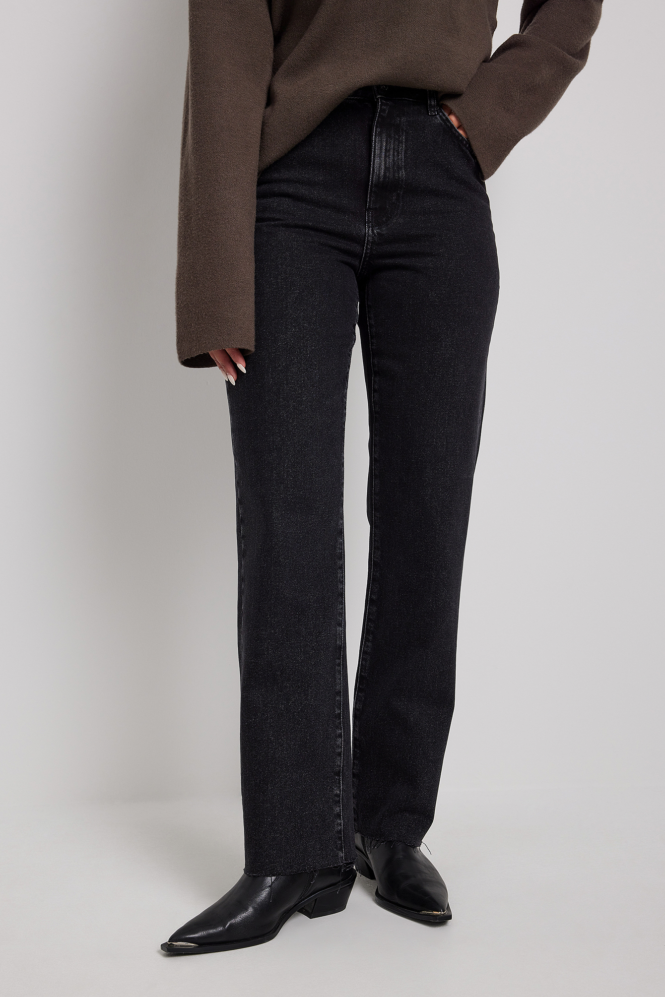 Nakd raw hem straight sale leg jeans