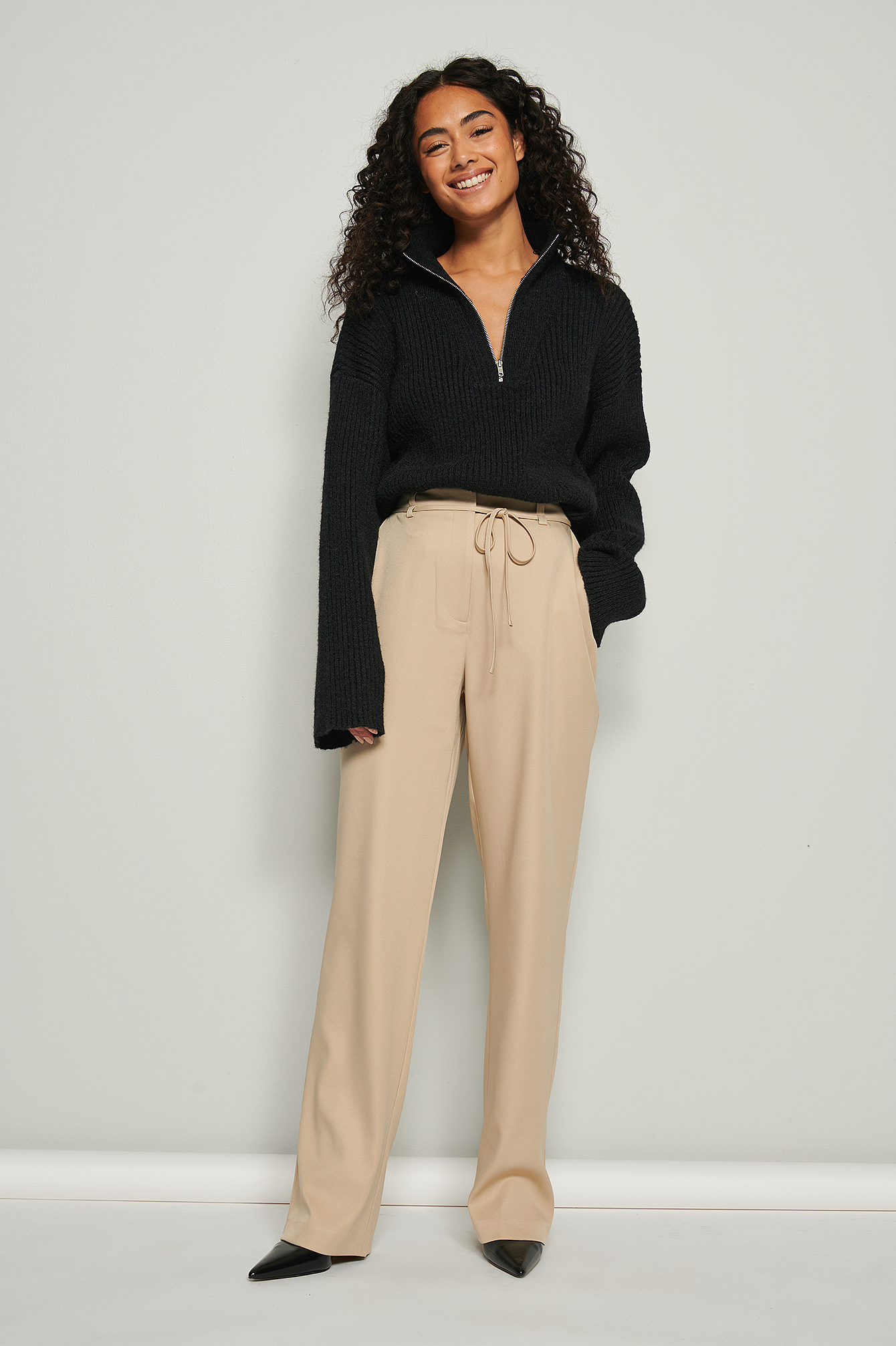 Camel wideleg pants  HOWTOWEAR Fashion