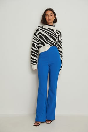Blue Recycled V-shaped Suit Pants