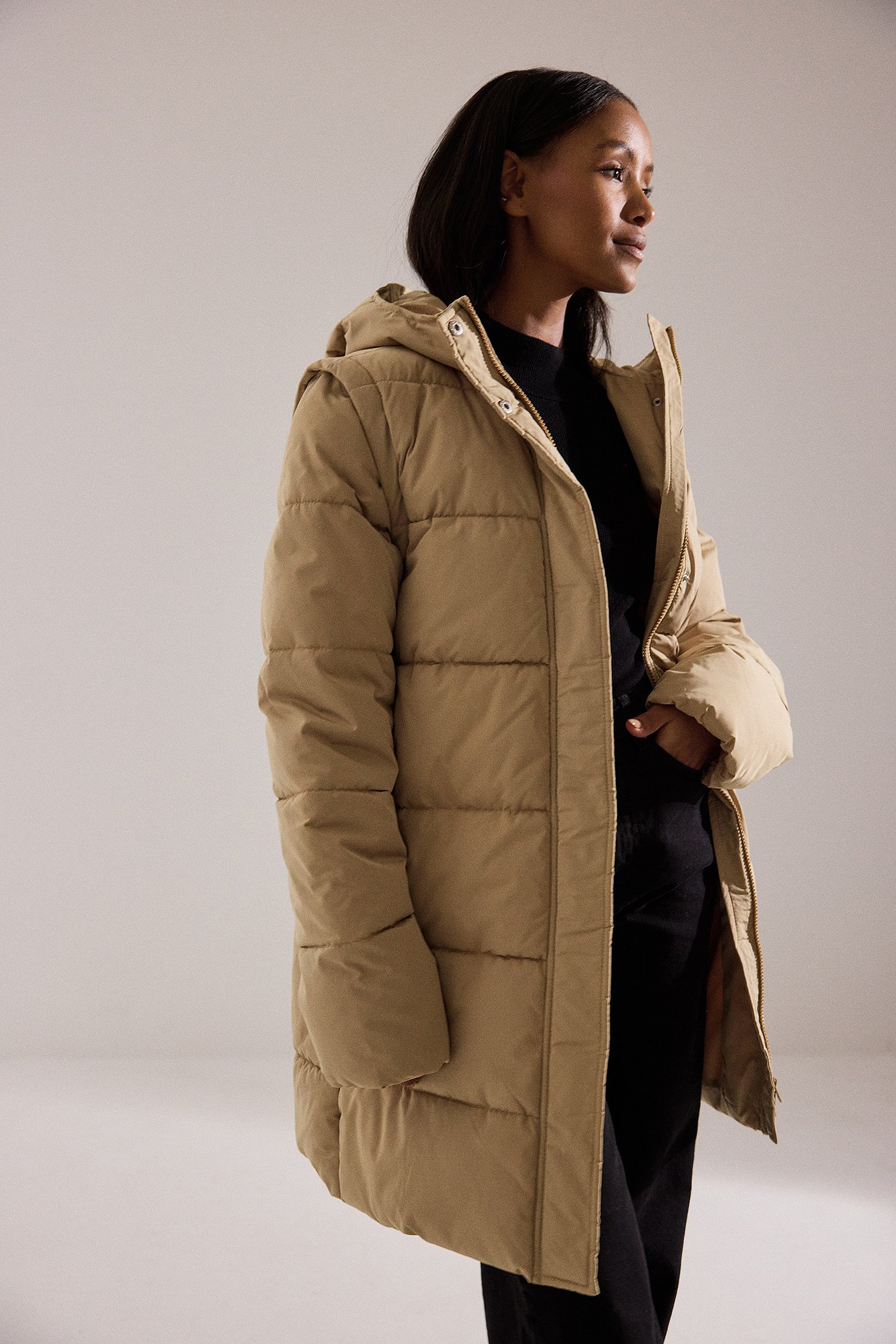 Thin on sale padded coat