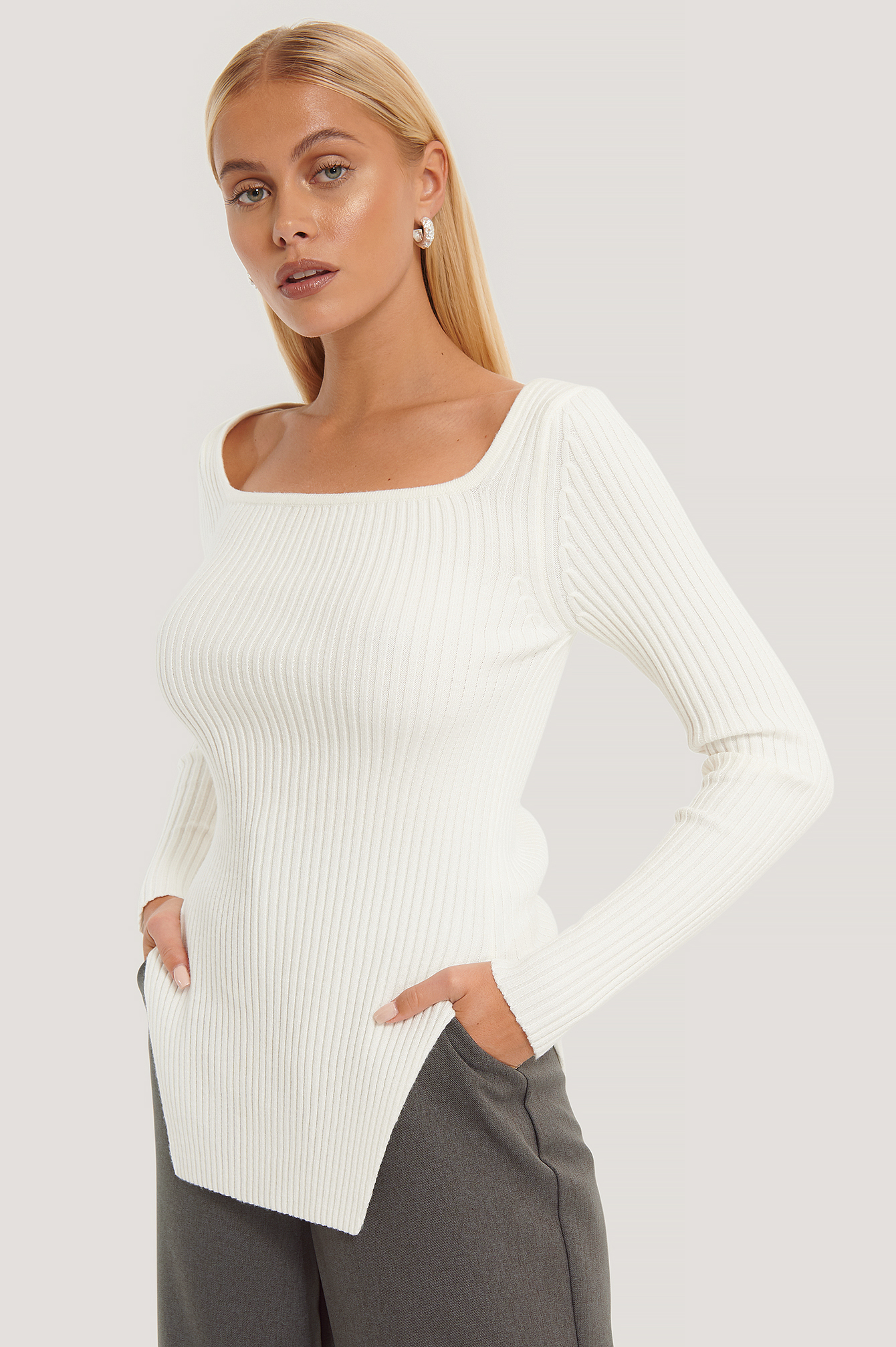 ribbed cutout top