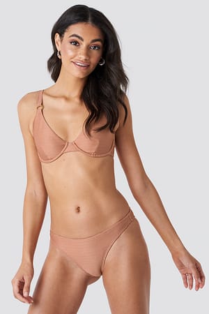 Terracotta Ribbed Bikini Panty