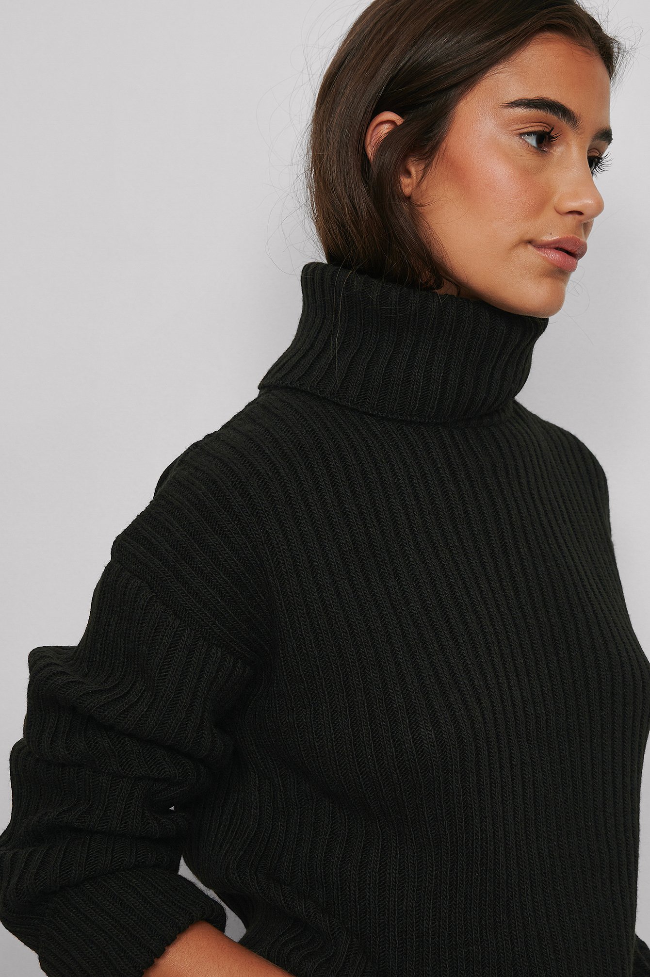 Black 2025 ribbed turtleneck