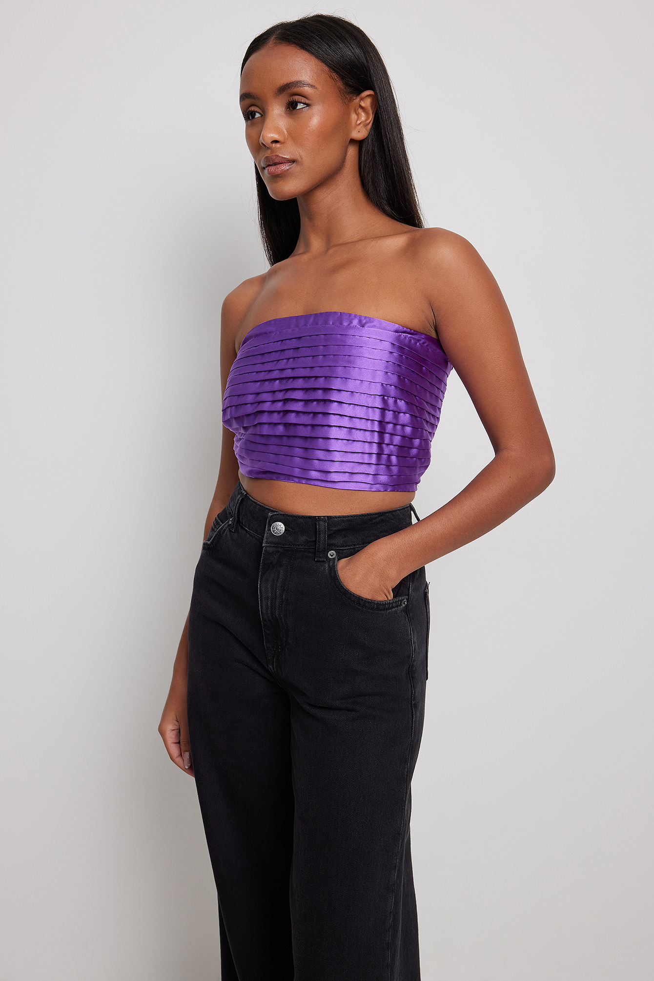 Purple sale strapless top