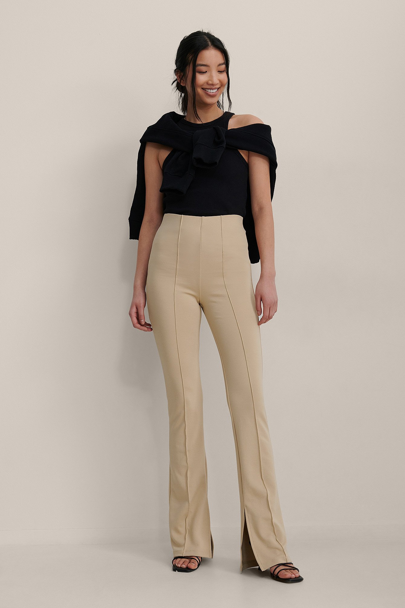 Seam Detail Slit Pants