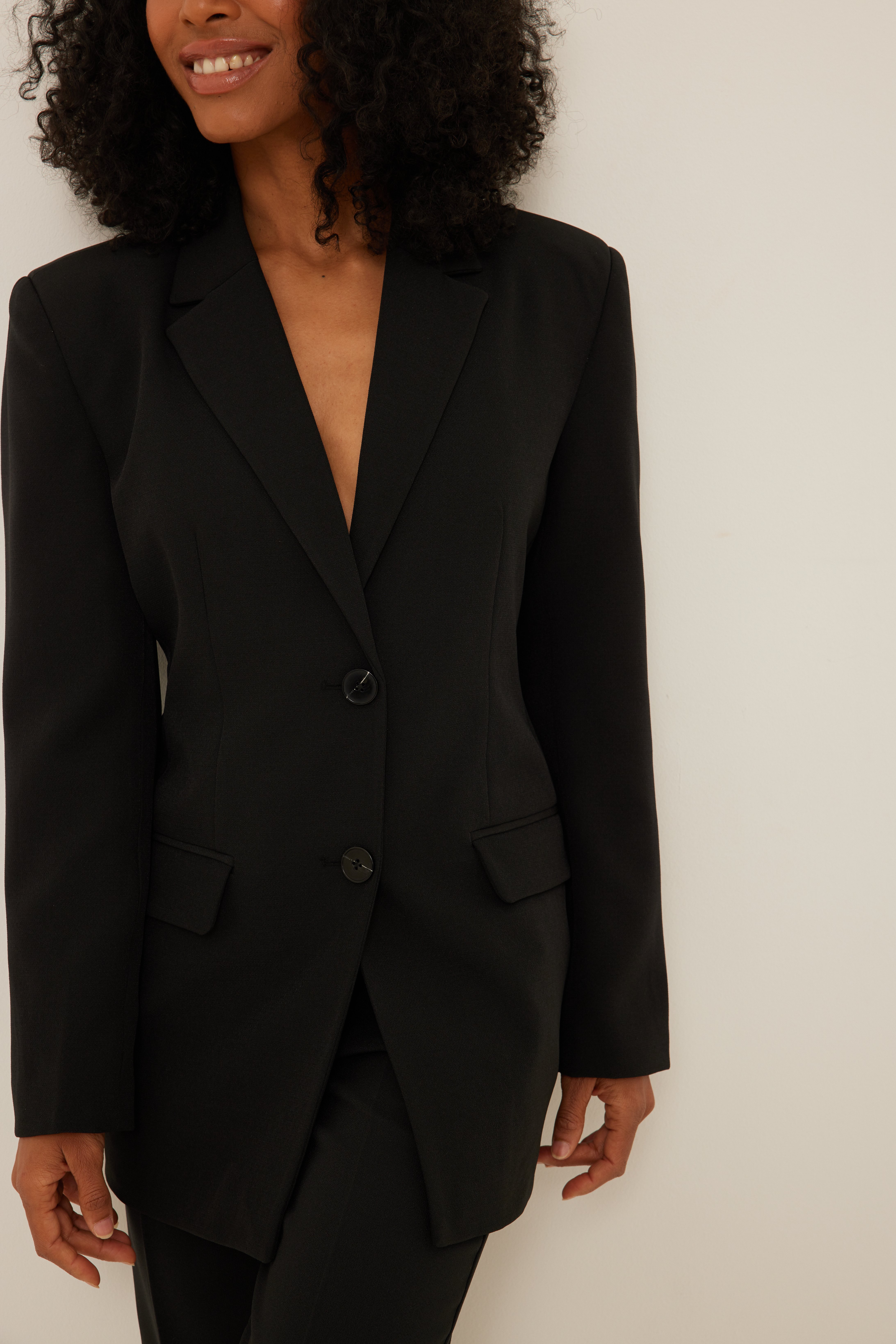 Black fitted blazer outlet womens