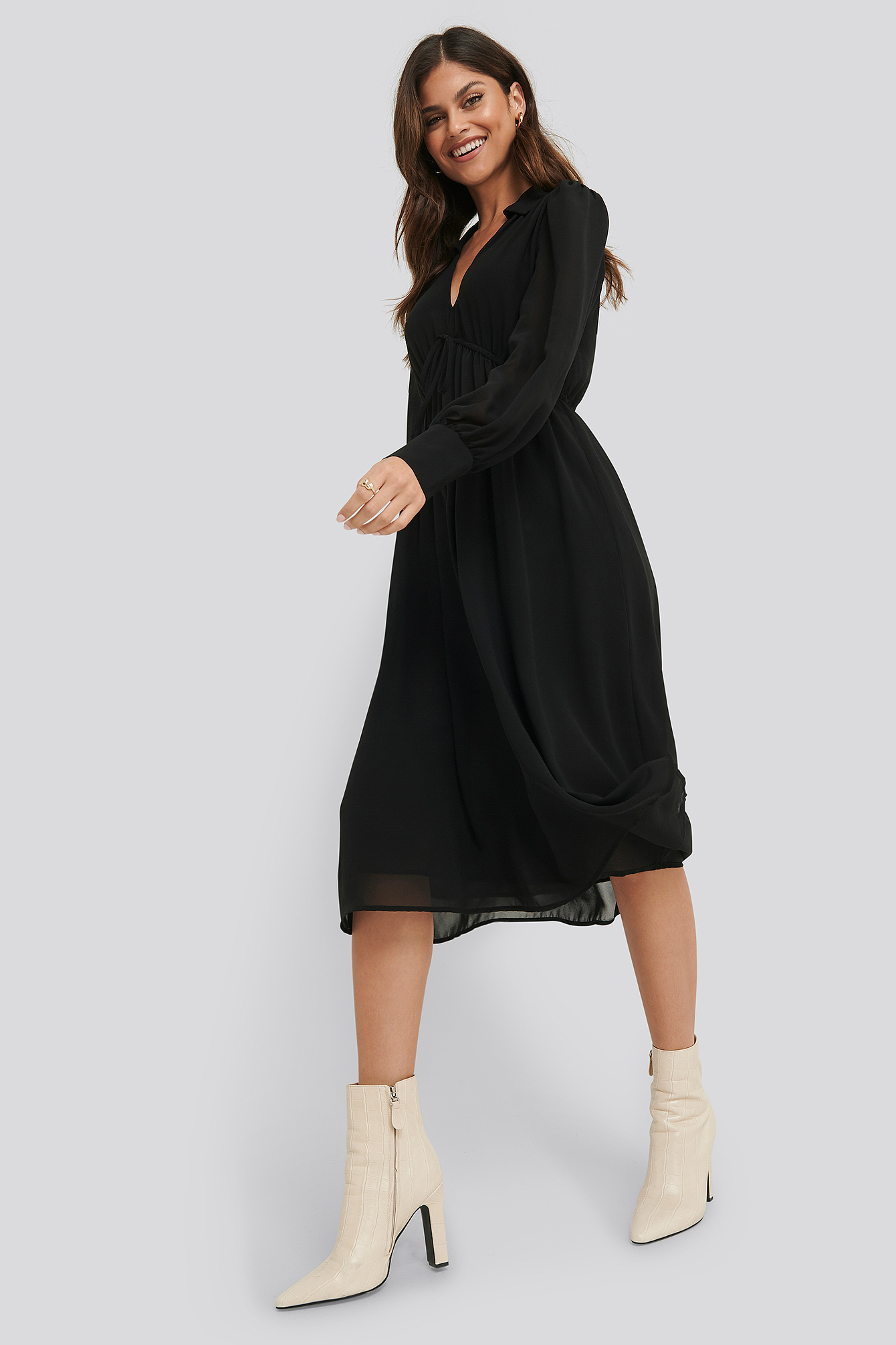 Black sheer midi outlet dress