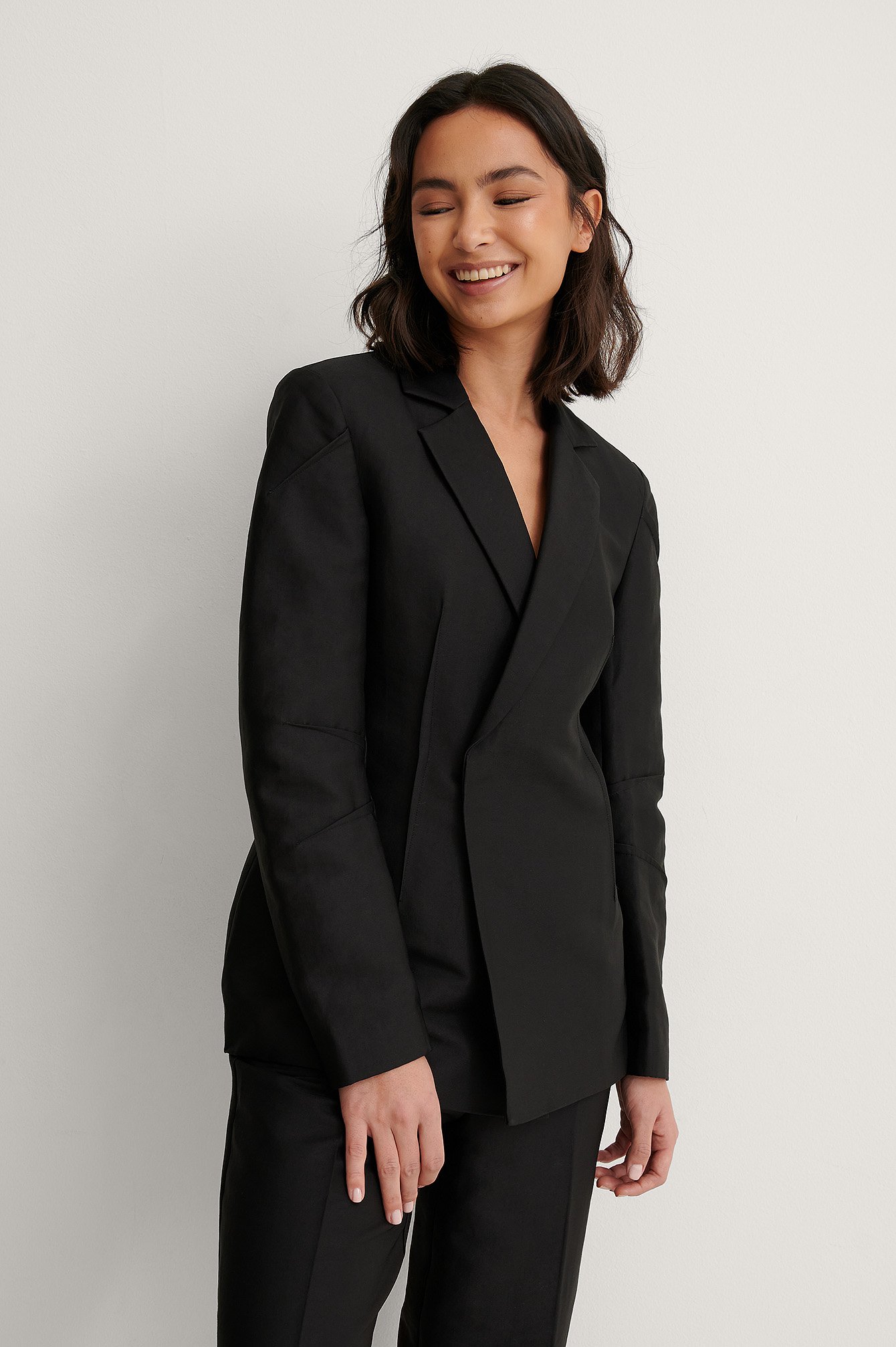 Shiny hot sale black blazer