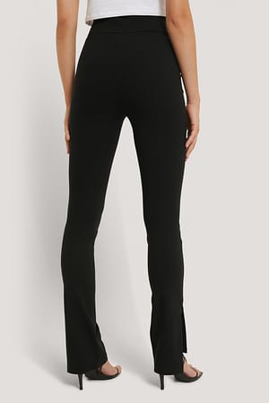 Slim-fit Super Stretch Slit Pants Black | NA-KD
