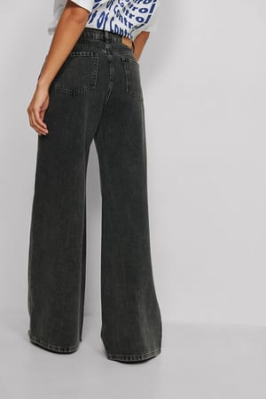 Soft Rigid Wide Jeans Grey | NA-KD