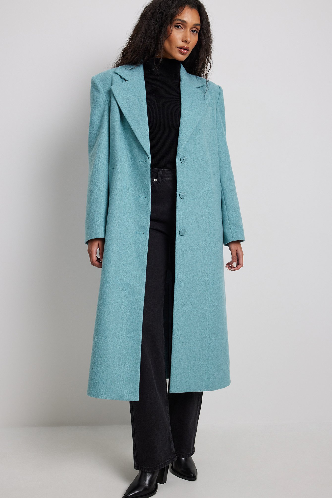 Long coat blue sale