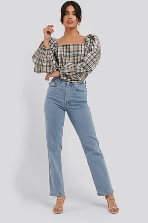 Jeans Uomo Elasticizzati Pantaloni Dritti in Denim Nero a Vita Alta  Americana da Donna Autunno e Inverno Jeans Drip : : Moda